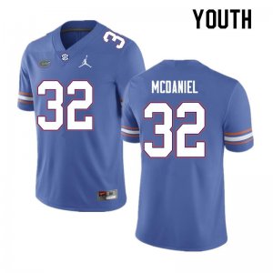 Youth Florida Gators #32 Mordecai McDaniel NCAA Nike Royal Authentic Stitched College Football Jersey LKY8562FE